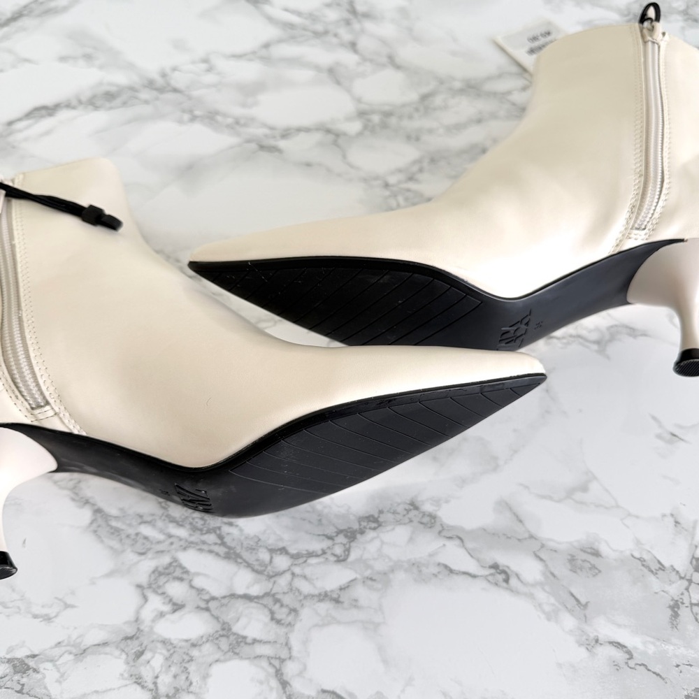 Zara Cream Ankle Boots, Women Size 5 - Picture 6 of 7